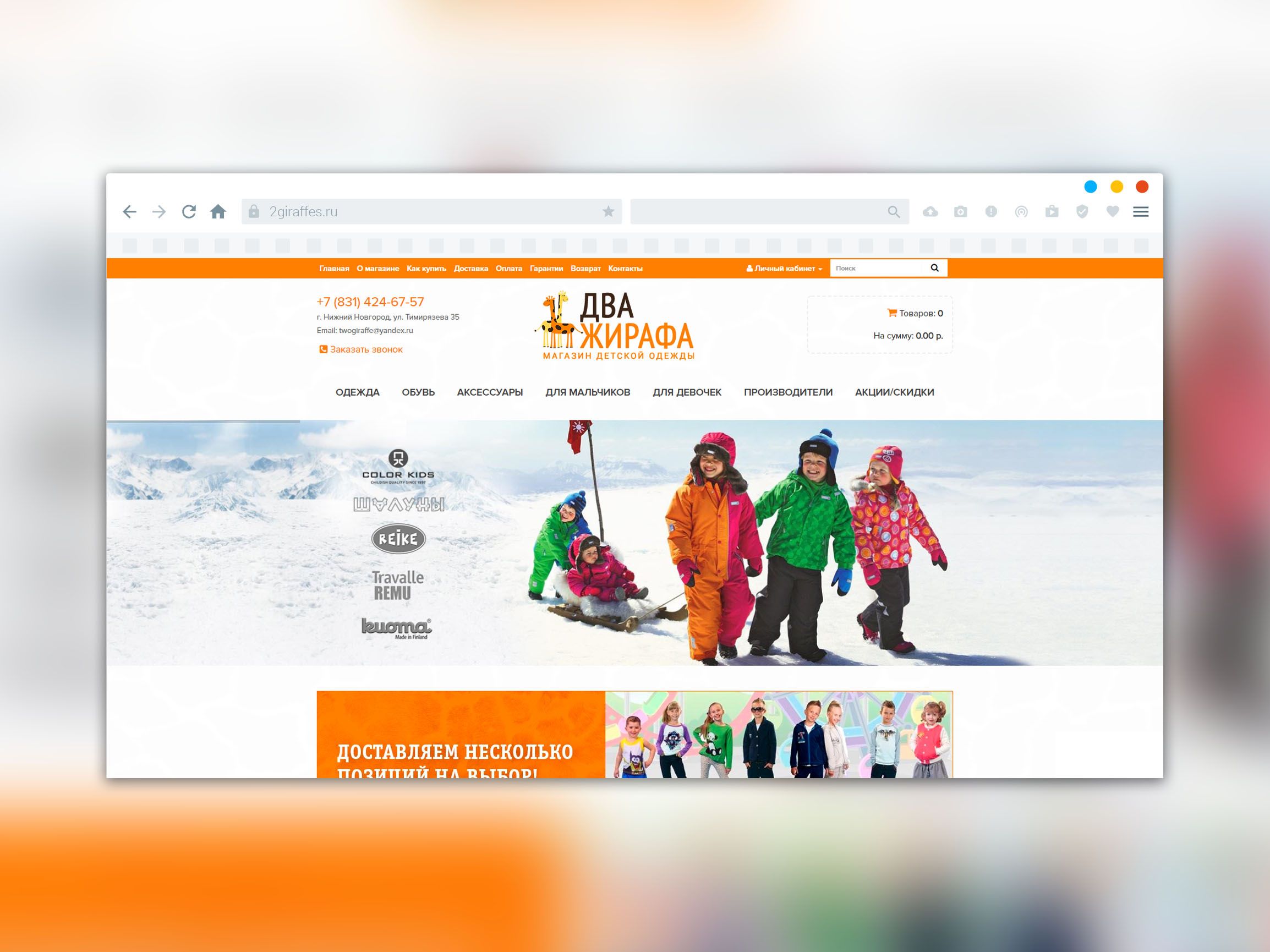 Создание сайта для компании Два Жирафа